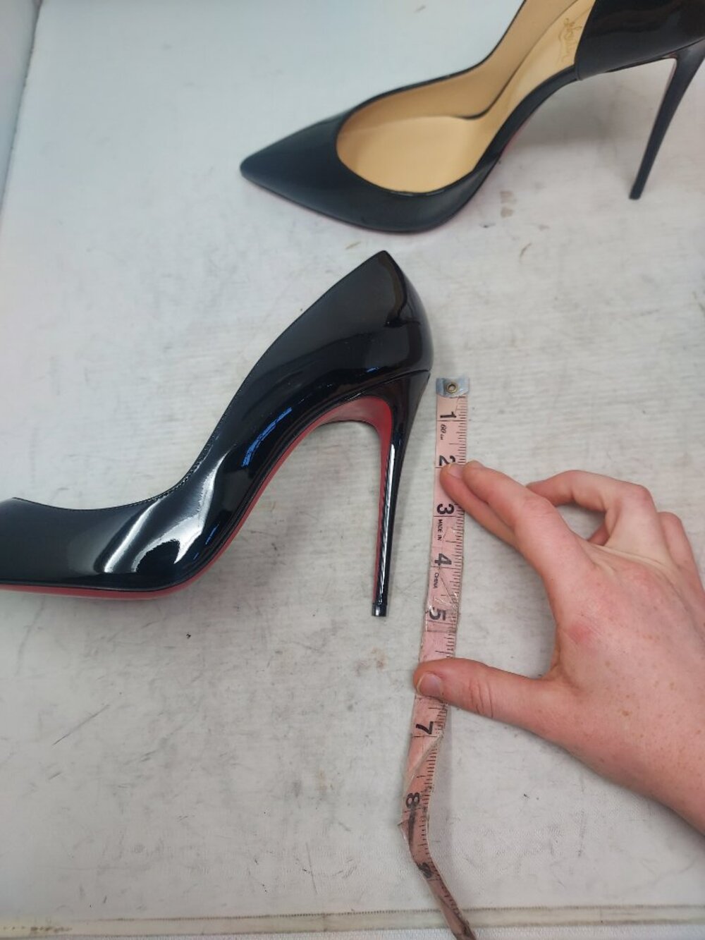 Christian Louboutin Patent Black Iriza Leather Half-d'Orsay Pump Heel Shoe - Picture 10 of 10